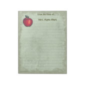 Bloc-note Rouge Pomme vert lin (Tourné)