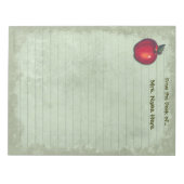 Bloc-note Rouge Pomme vert lin (Devant)
