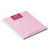 Bloc-note Rouge Rose Minimal Propres Initiales Nom Informati (Incliné)