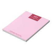 Bloc-note Rouge Rose Minimal Propres Initiales Nom Informati (Tourné)