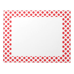 Bloc-note Rouge sur point Polka blanc