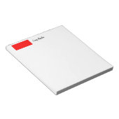 Bloc-note Rouge Uni Simple Moderne Nom Éditer (Incliné)