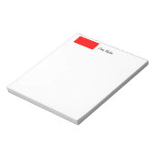 Bloc-note Rouge Uni Simple Moderne Nom Éditer (Tourné)