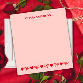 Bloc-note Rouges coeurs et arcs Saint-Valentin Personnalisé
