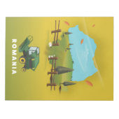 Bloc-note Roumanie Carte Affiche illustrée. (Devant)