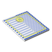 Bloc-note Royal Blue Pois et stries-Monogram STaylor (Incliné)