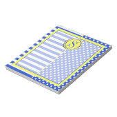 Bloc-note Royal Blue Pois et stries-Monogram STaylor (Tourné)