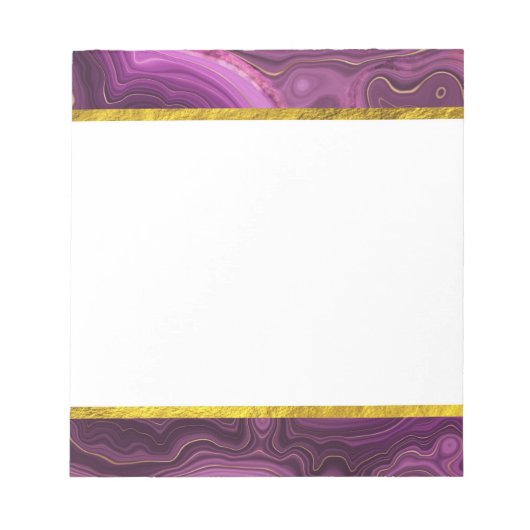 Bloc-note Royal Purple Et Gold Agate Abstrait (Devant)