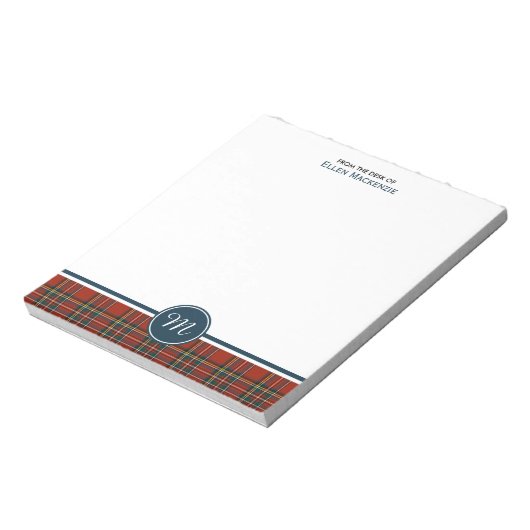 Bloc-note Royal Stewart Tartan Monogram (Tourné)