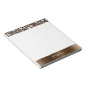 Bloc-note Ruban de coeurs crème marron (Incliné)