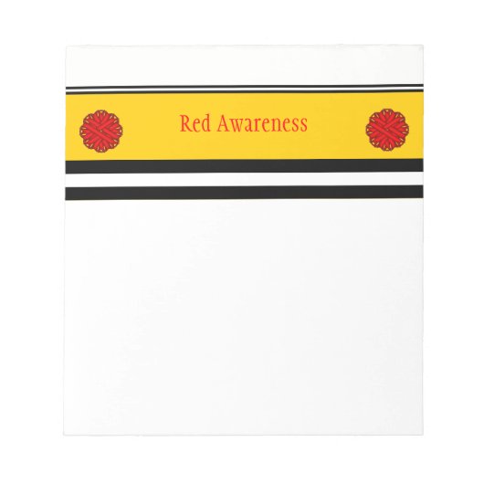 Bloc-note Ruban de fleurs rouges par Kenneth Yoncich (Devant)