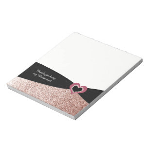 Bloc-note Ruban de paillettes faux or rose Demoiselle d'honn