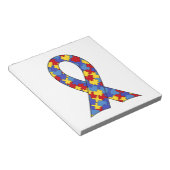 Bloc-note Ruban de sensibilisation sur l'autisme (Incliné)