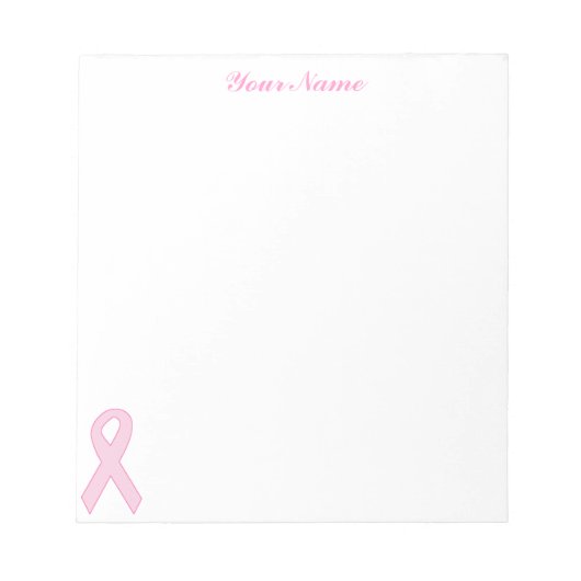 Bloc-note Ruban rose de conscience (Devant)