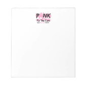 Bloc-note Ruban Rose Pour Le Cancer Cure Du Sein (Devant)
