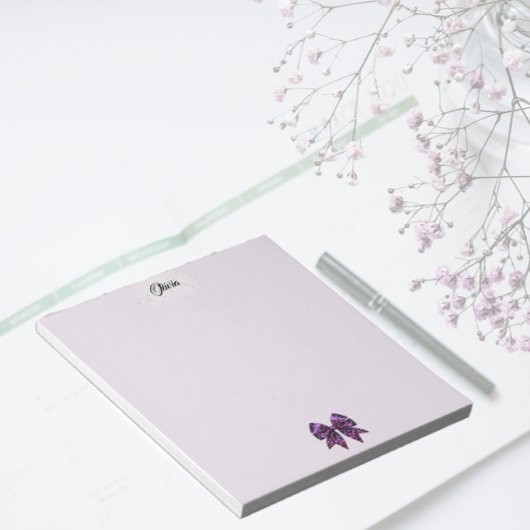 Bloc-note Ruban violet Pois