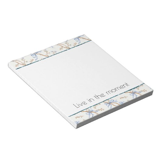 Bloc-note Rubans Bleus Crème (Incliné)