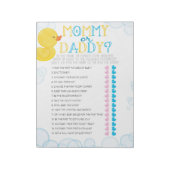Bloc-note Rubber Duck Devine Qui Baby shower Game Pack (Tourné)