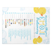 Bloc-note Rubber Duck Emoji Nursery Rhyme Douche Jeu (Devant)