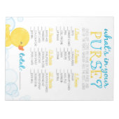 Bloc-note Rubber Duck What's In Your Purse Shower Game (Devant)