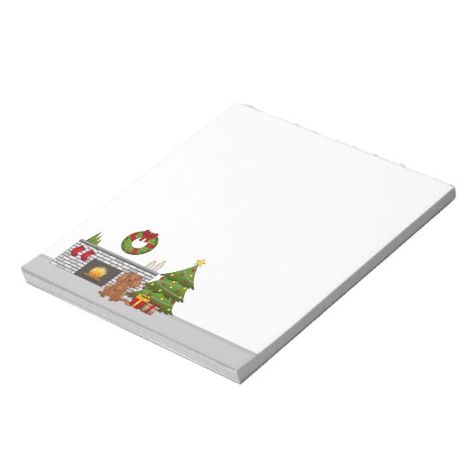 Bloc-note Ruby Cavalier Chien Dans Une Salle De Noël Festive (Tourné)