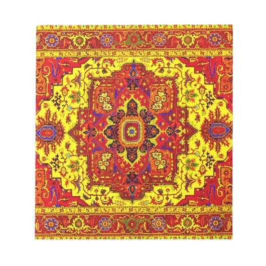 Bloc-note RUG PERSIEN - Rouge et Jaune (Devant)