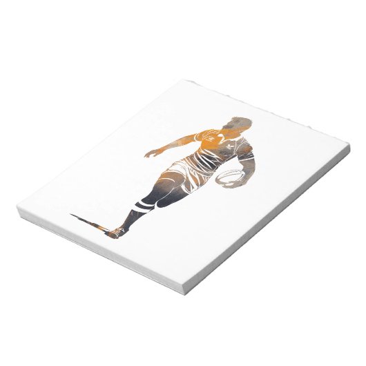 Bloc-note Rugby Jeu Sport Challenge Illustration Silhouette (Tourné)