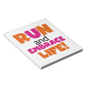 Bloc-note Run and Embrassez Life Orange Pink (Incliné)