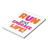 Bloc-note Run and Embrassez Life Orange Pink (Tourné)