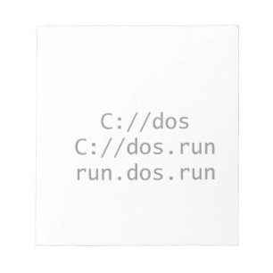 Bloc-note Run DOS, drôle geeky
