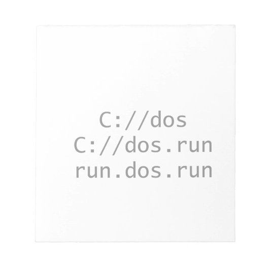 Bloc-note Run DOS, drôle geeky (Devant)