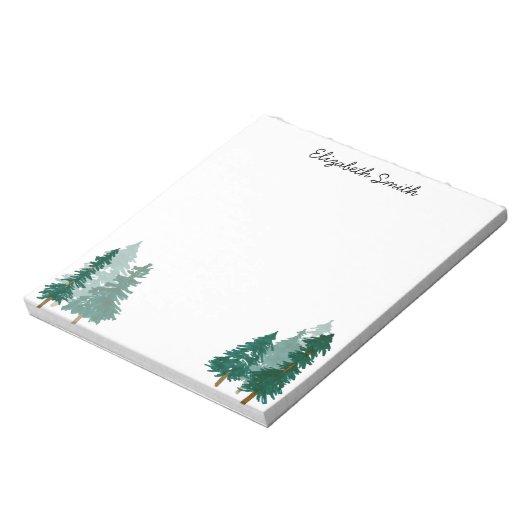 Bloc-note Russe Bois Arbre Forêt Aquarelle Nom du script (Tourné)