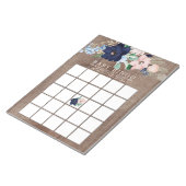 Bloc-note Russe Navy Blue & Blush Baby shower Jeu de Bingo (Incliné)