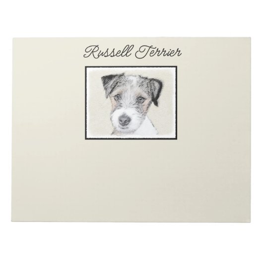 Bloc-note Russell Terrier Peinture rugueuse - Art Chien orig (Devant)