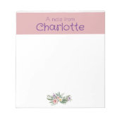 Bloc-note Rustic Country Floral marguerite aquarelle rose (Devant)