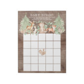 Bloc-note Rustic Forest Animaux Baby shower Bingo Jeu (Tourné)