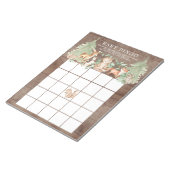 Bloc-note Rustic Forest Animaux Baby shower Bingo Jeu (Incliné)