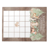 Bloc-note Rustic Forest Animaux Baby shower Bingo Jeu (Devant)