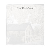 Bloc-note Rustic Grange Automne Feuilles Personnaliser Bloc- (Devant)