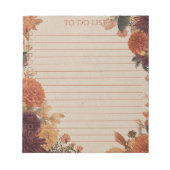 Bloc-note Rustic Orange Marigold To Do List Nature Botanical (Devant)