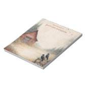 Bloc-note Rustic Red Barn and Crows Farm Scene |  (Tourné)