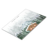 Bloc-note Rustic Watercolor Cabine Green Forest Personnalisé (Incliné)