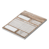 Bloc-note Rustic Wood Small Invoice Form Business Logo (Tourné)
