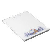 Bloc-note Rustique Aquarelle Cabine Forêt Bleue Personnalisé (Incliné)