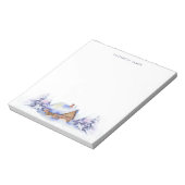 Bloc-note Rustique Aquarelle Cabine Forêt Bleue Personnalisé (Tourné)