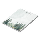 Bloc-note Rustique aquarelle Foggy Pie Forest personnalisée (Tourné)