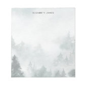 Bloc-note Rustique aquarelle Forêt verte personnalisée (Devant)