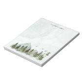 Bloc-note Rustique aquarelle Forêt verte personnalisée (Tourné)
