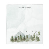 Bloc-note Rustique aquarelle Forêt verte personnalisée (Devant)