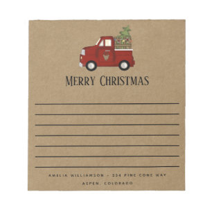 Bloc-note Rustique Joyeux Noël Père Noël pays de camion